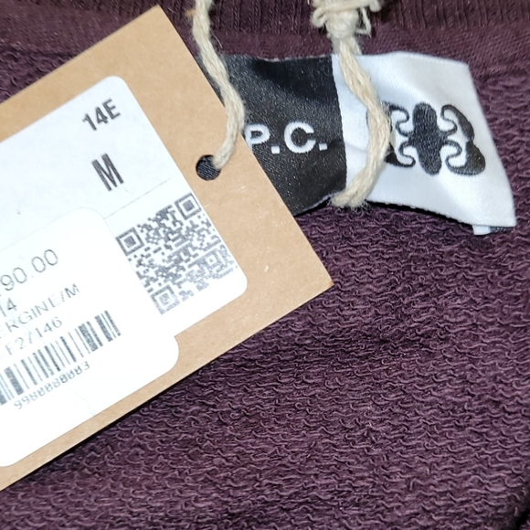 A.P.C. Burgandy Pull over Sweater Sweatshirt - Picture 6 of 7